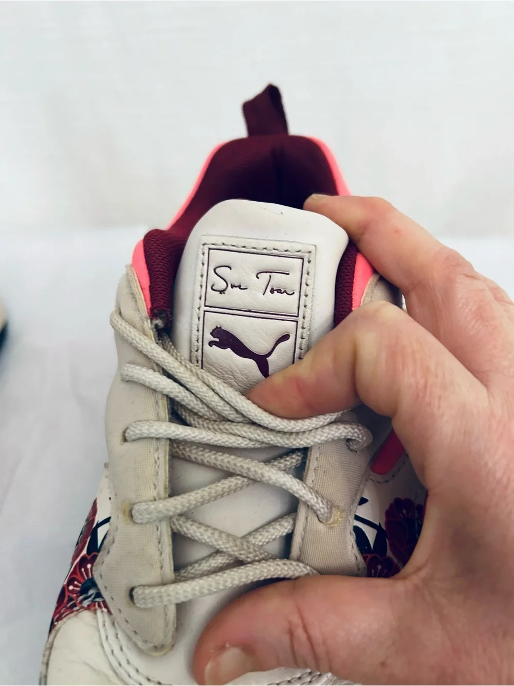 Puma‎ Women’s Cherry Bomb Cream and Pink Floral-Accent Sneakers